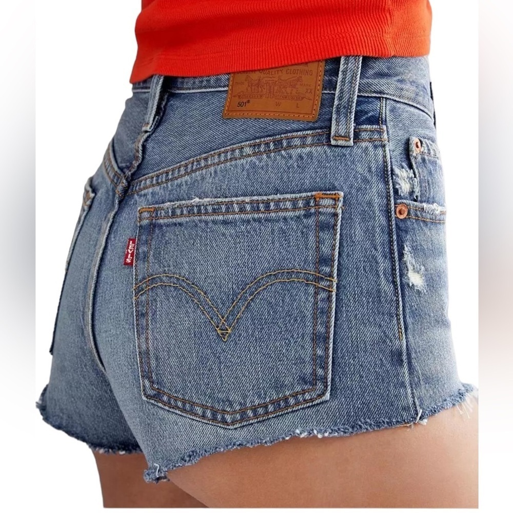 Levi’s 501 button fly high rise micro shorts